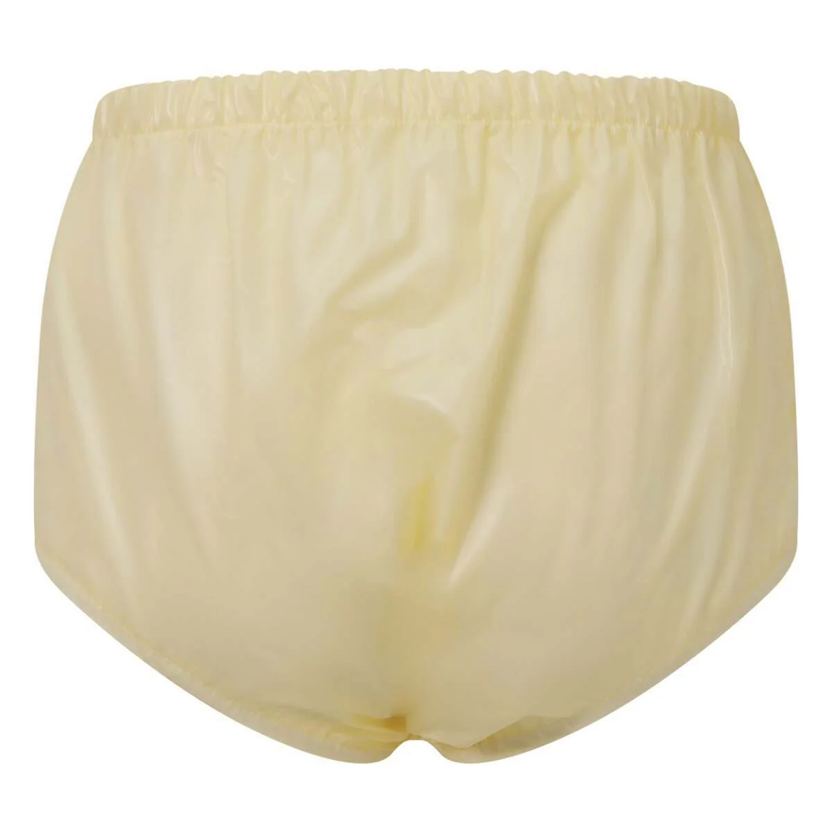Premium Plastic Pants With Wide Waistband - Yellow - Image 3