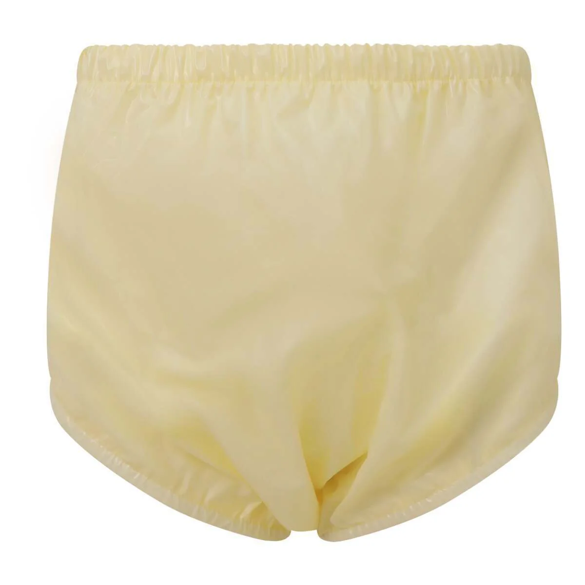 Premium Plastic Pants With Wide Waistband - Yellow - Image 4