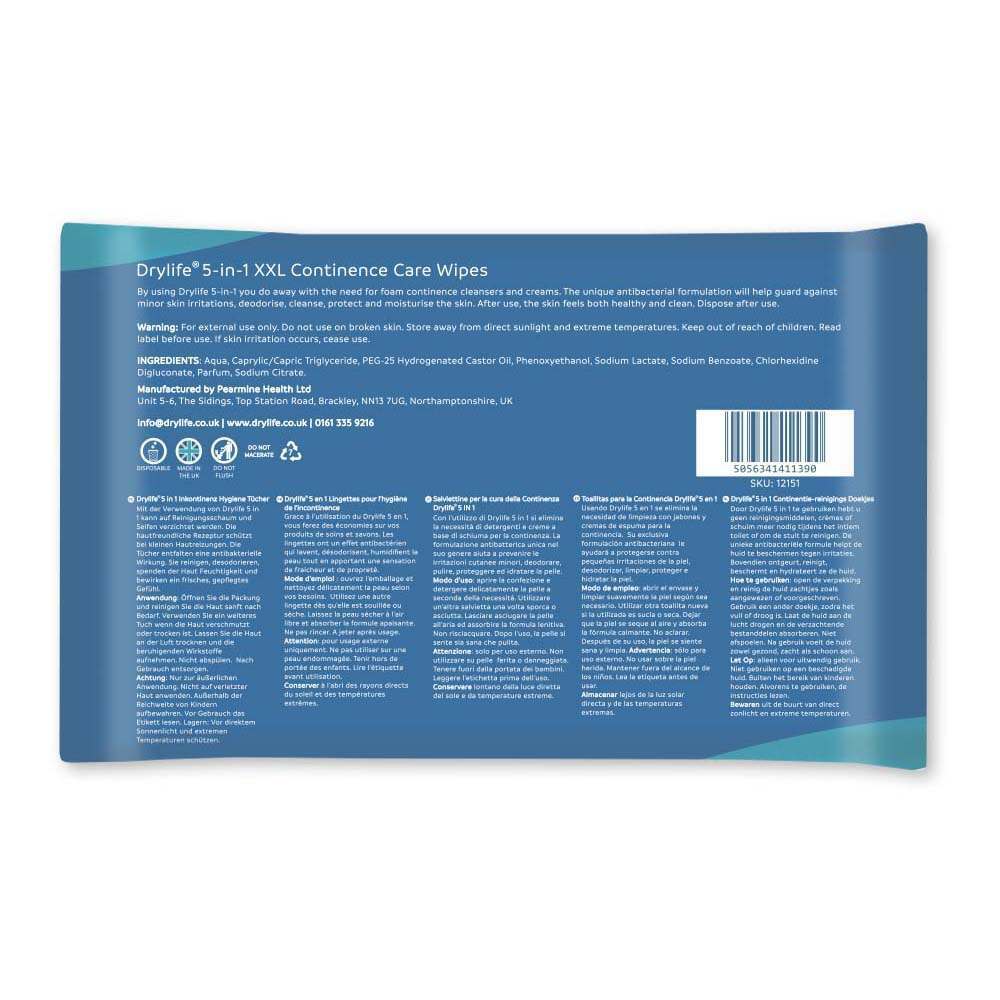 Drylife XXL Incontinence Wet Wipes - Image 3